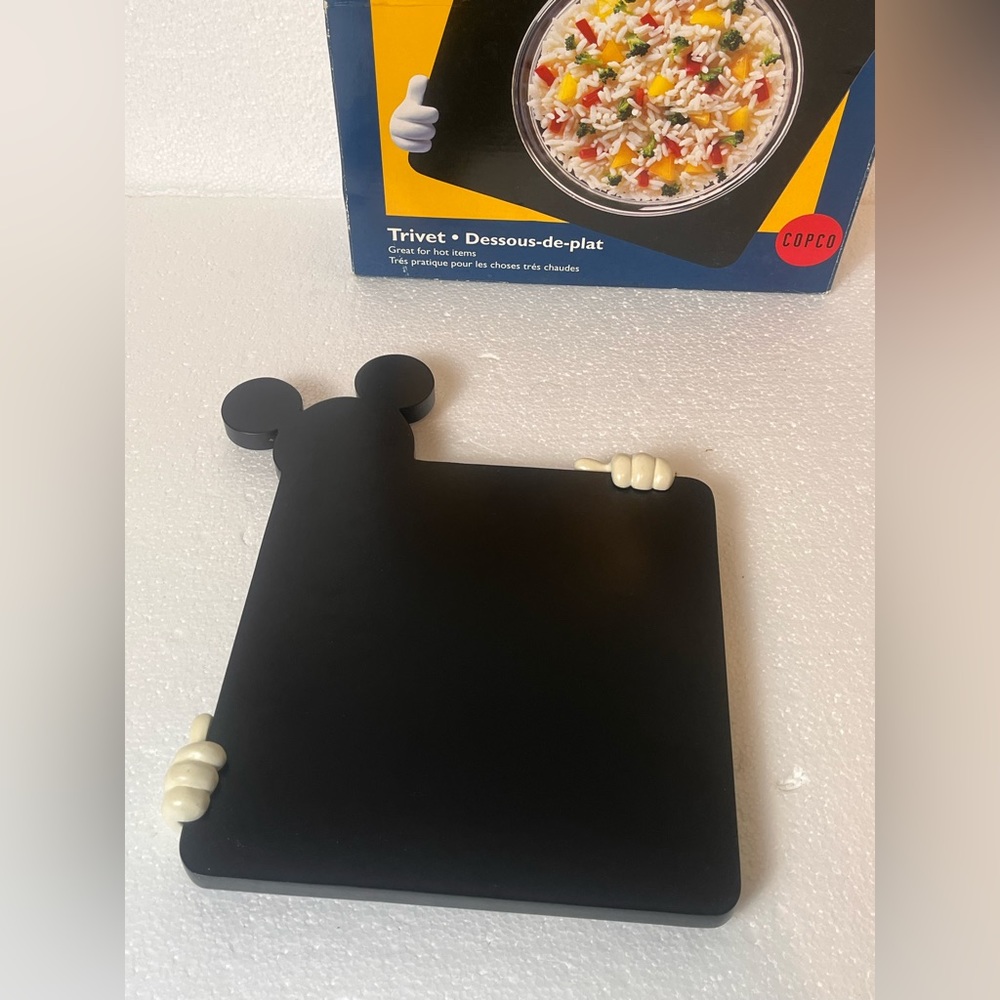 Disney Mickey Mouse Kitchen Trivet Black Mickey Hands black & white